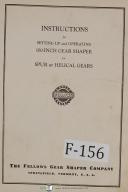 Fellows-Fellows 100 Inch Gear Shaper for Spur Helical Gears Operators Manual Year (1953)-100 Inch-01